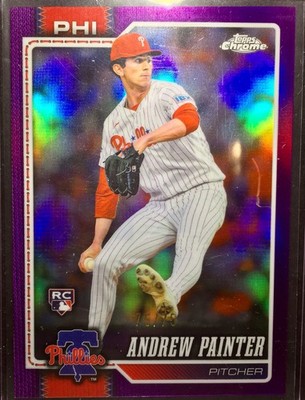 2026 Topps Chrome #160 Andrew Painter RC Purple Refractor 75/75 BOOK END NM