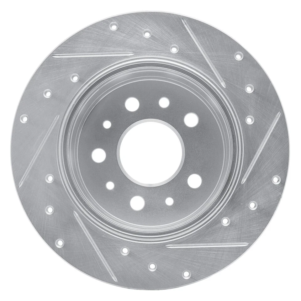 For Mercedes-Benz 560SEL 90-91 Brake Rotor eLINE Drilled & Slotted 1-Piece Rear - Image 2 of 4