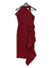 Lavish Alice Women's Midi Dress UK 12 Red Polyester with Elastane Bodycon