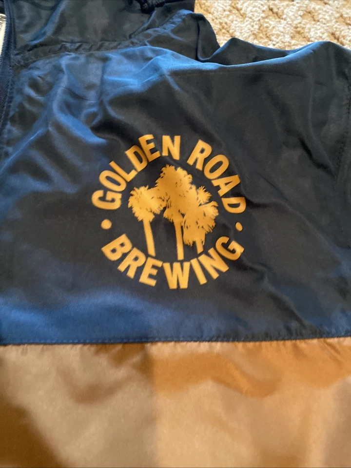 Jaqueta de chuva masculina nova em folha grande 2 tons Golden Road com capuz Los Angeles - Imagem 2 de 4