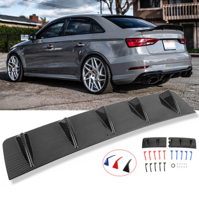 For Audi A3 A4 A5 A6 A7 S5 B9 Rear Diffuser Bumper Spoiler Splitter Lip 5 Fins