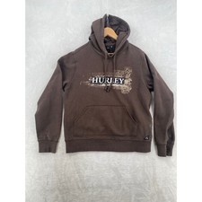 Vintage Hurley Y2K Hoodie Mens Large Brown Distressed Skater Surf Pullover