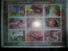 Republic of Magagasikara insects 9x stamps MUH Madagascar mint