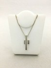 GUCCI Authentic GG Stamp Cross Pendant Necklace Sterling Silver 925 No Box