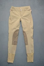 Equine Couture Children's Champion Zip Knee Patch Breeches size 12 Safar Taupe