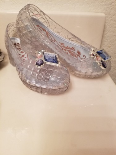 Disney Cinderella Light Up Jelly Shoes Inside Measures 6 3/4" - Picture 1 of 8