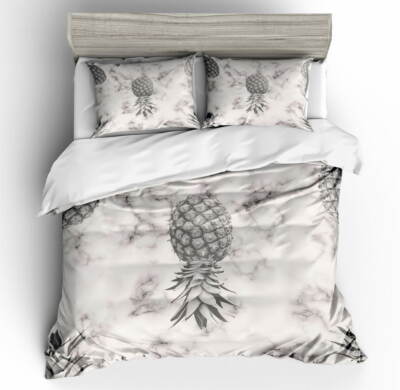 Upside Pineapple 3D Quilt Duvet Doona Cover Set Single Double Queen King Print