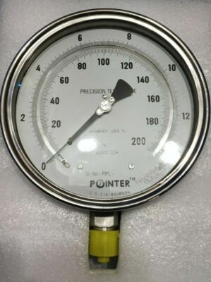 Precision Test Gauge 14 KG 200 PSI ±0.5 % Accuracy 6'' Mirror Dial