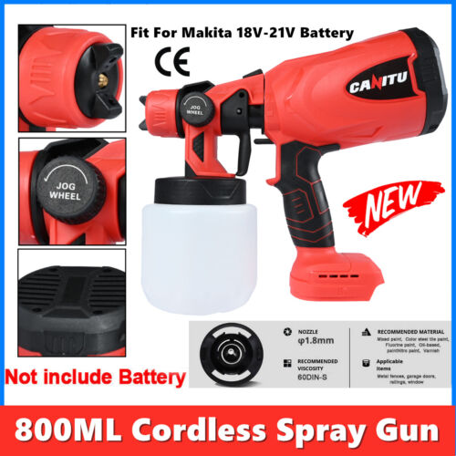 Cordless High Pressure Spray Gun Airless Paint Sprayer For Makita No Battery - Zdjęcie 1 z 12