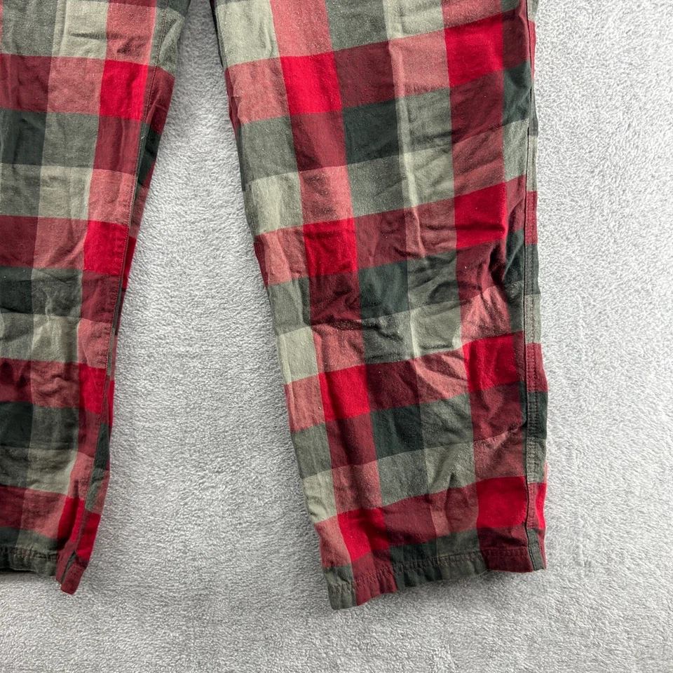 Pantalones de pijama Life Is Good para hombre talla grande rojo franela a cuadros salón Foto 2 de 4