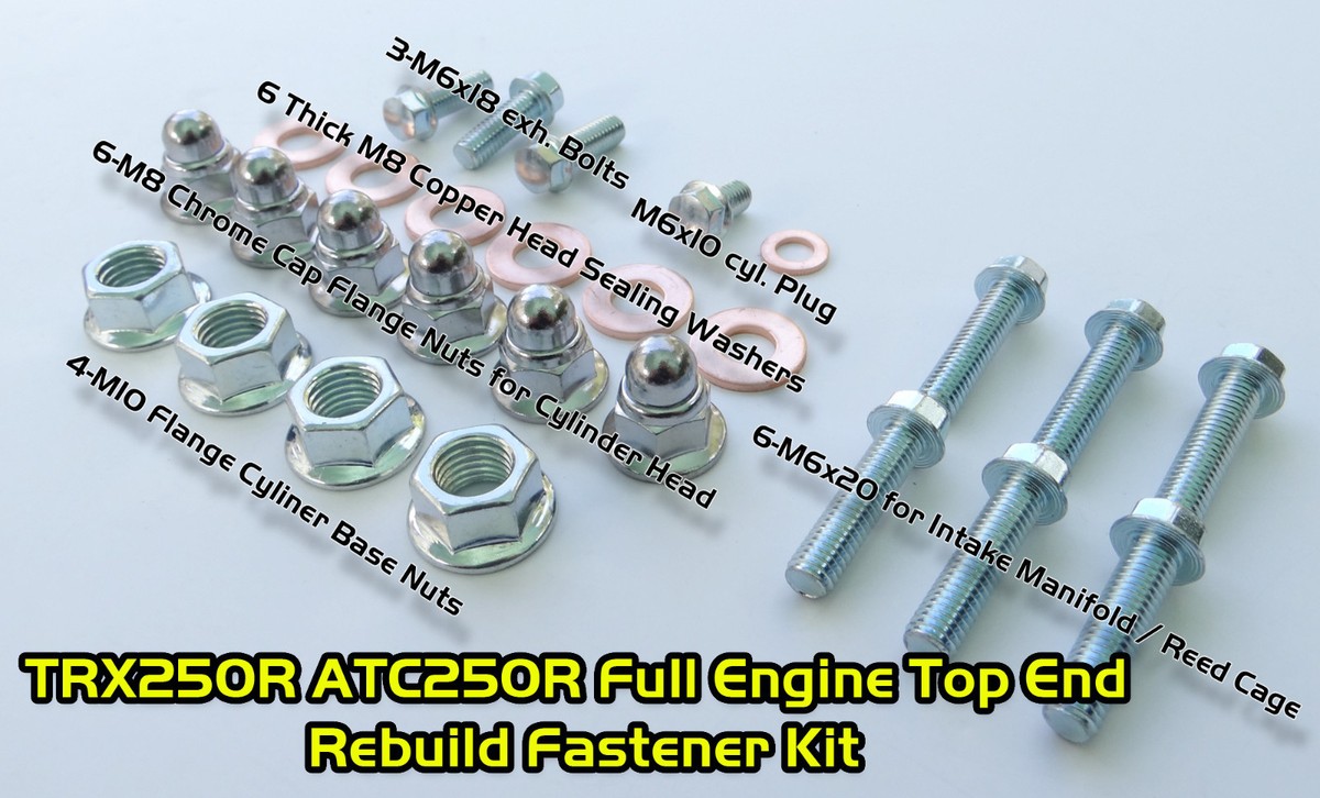 HONDA TRX250R FOURTRAX & ATC250R ENGINE BOLT KIT TOP END Cylinder - Foto 2