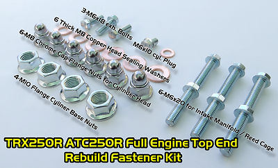 Engine Bolt Kit Honda TRX250R & ATC250R Full - Top/Bottom End Internal & External Complete Internal External Fasteners
