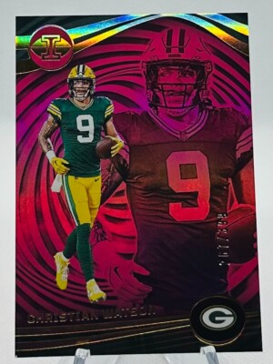2023 Panini Illusions Pink Parallel Christian Watson GB Packers #'d 267/399 #40