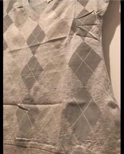 NWT Esprit grey plaid neck t-shirt in XS - Picture 3 of 4