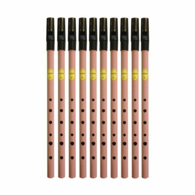 Feadog Pink D Whistles, Black Top - BOX OF 10