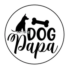 30 DOG PAPA ENVELOPE SEALS LABELS STICKERS 1.5" ROUND PETS PUPPY