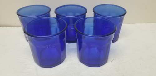 5 CRISTAL D'ARQUES FRANCE 500 WORKING COLLECTION BLUE GLASS GLASSES 14 OZ - 第 2/8 張圖片