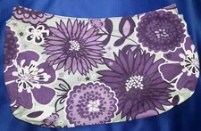 Thirty One Purse Skirt Cover Grey Purple Flowers Floral EUC Boho Hippy Style