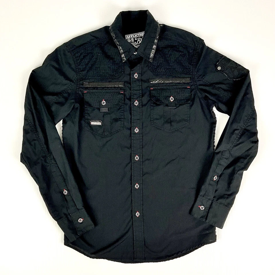 AFFLICTION Black Premium Long Sleeve Button-Up Shirt (x2) - Size S - image 2 of 4