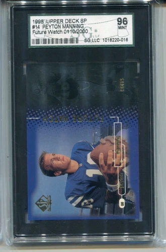 1998 SP Authentic Peyton Manning Rookie Card SGC 9 MINT Graded #14