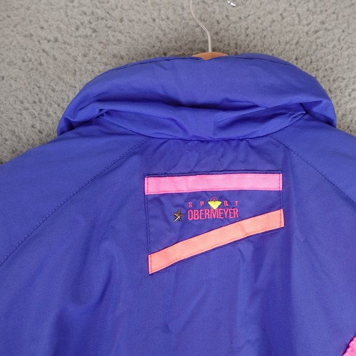 Vintage Obermeyer Jacket Womens 8 Purple Ski GTX Neon Zip Aurora 90s 80s Retro - Picture 9 of 16