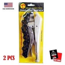  2PC10" Locking Chain Clamp Plier 18" Chain Vise Locking Wrench/Oil Filter/Pipe 