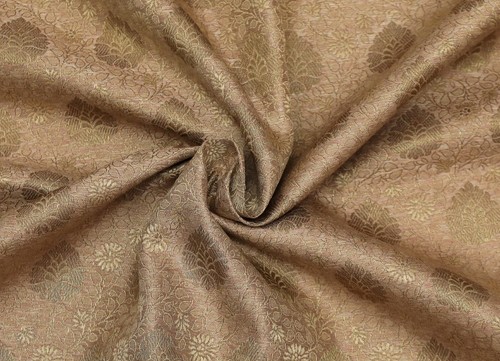 Seide Brokat Stoff pro Meter Basteln Nähen Einrichtung Hochzeits Kleid Hell Gold