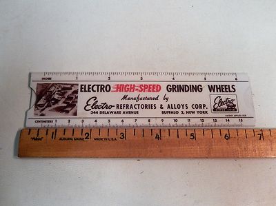 Vintage Electro Refractories - Grinding Wheel Speed Calculator Sliding Rule 