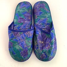 Vintage Blue Chinese Slippers size Large