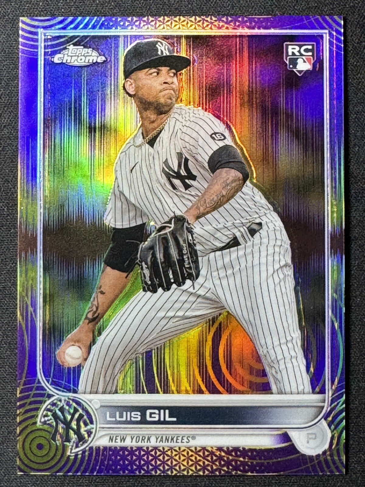 LUIS GIL Rookie 2022 Topps Chrome Sonic Purple Yellow Pulse REFRACTOR /299 SSP