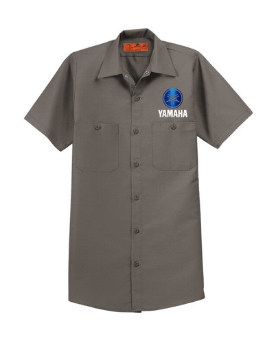RED KAP Industrial Mechanic Shirt Motorcycle Biker Fathers Day Yamaha Metallic - Picture 6 of 6