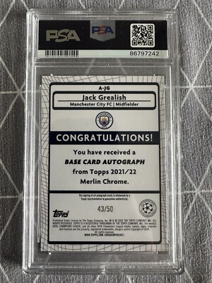Topps Chrome Merlin 21/22 Jack Grealish Auto Manchester City /50
