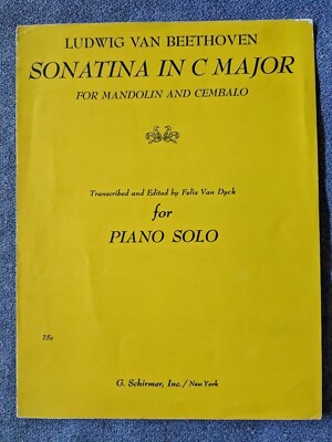 Sonatina In C Major, Transcribed For Piano Solo Beethoven 1962