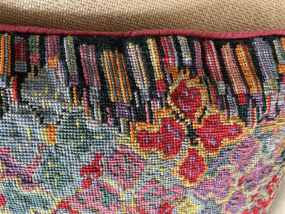 Vintage Ehrman Tapestry ‘Kasbah’ Zip Cushion Cover Cherry Red Cotton