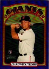 2021 TOPPS HERITAGE HIGH NUMBER HOT BOX PURPLE CHROME #631 CHADWICK TROMP RC