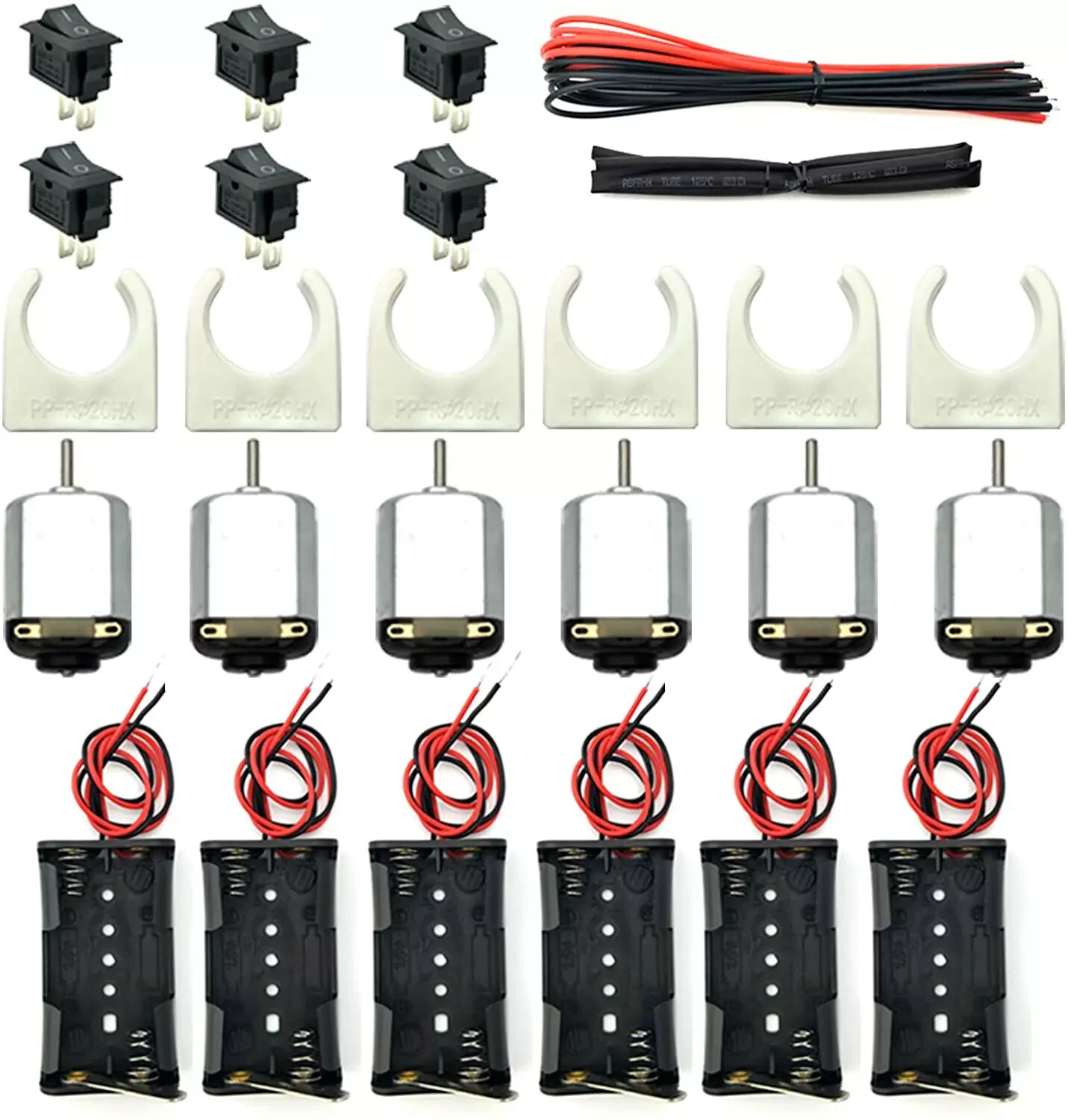 Eudax 6 Set Small Dc Motor Mini Electric Hobby Motors 1.5V-3V 24000Rpm With 2X1.