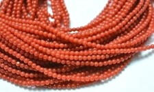 26 Carat Natural Italian Coral Gemstone Plain Round Beads 20 Inch Strand 2.80mm