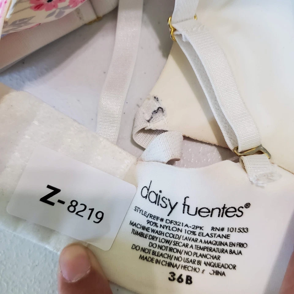 Sujetador mujer Daisy Fuentes 36B rosa floral push up con aros correas ajustables Foto 2 de 4