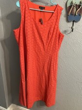 The Limited Shift Dress Plus 16W Women's Sleeveless Red