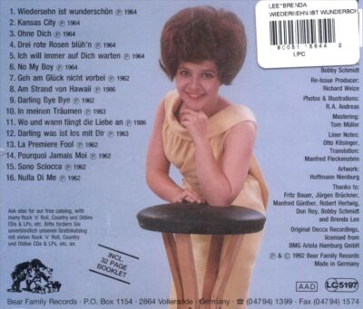 BRENDA LEE WIEDERSEHN IST WUNDERSCHON NEW CD