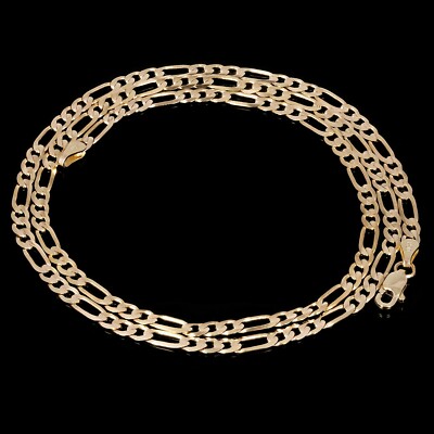 Italian 14k Yellow Gold Solid Figaro Chain Necklace 18'' 2mm