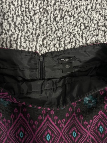 Ann Taylor Petite LOFT Pink/Green Geometric Office Professional Skirt Size 10P - Picture 4 of 10