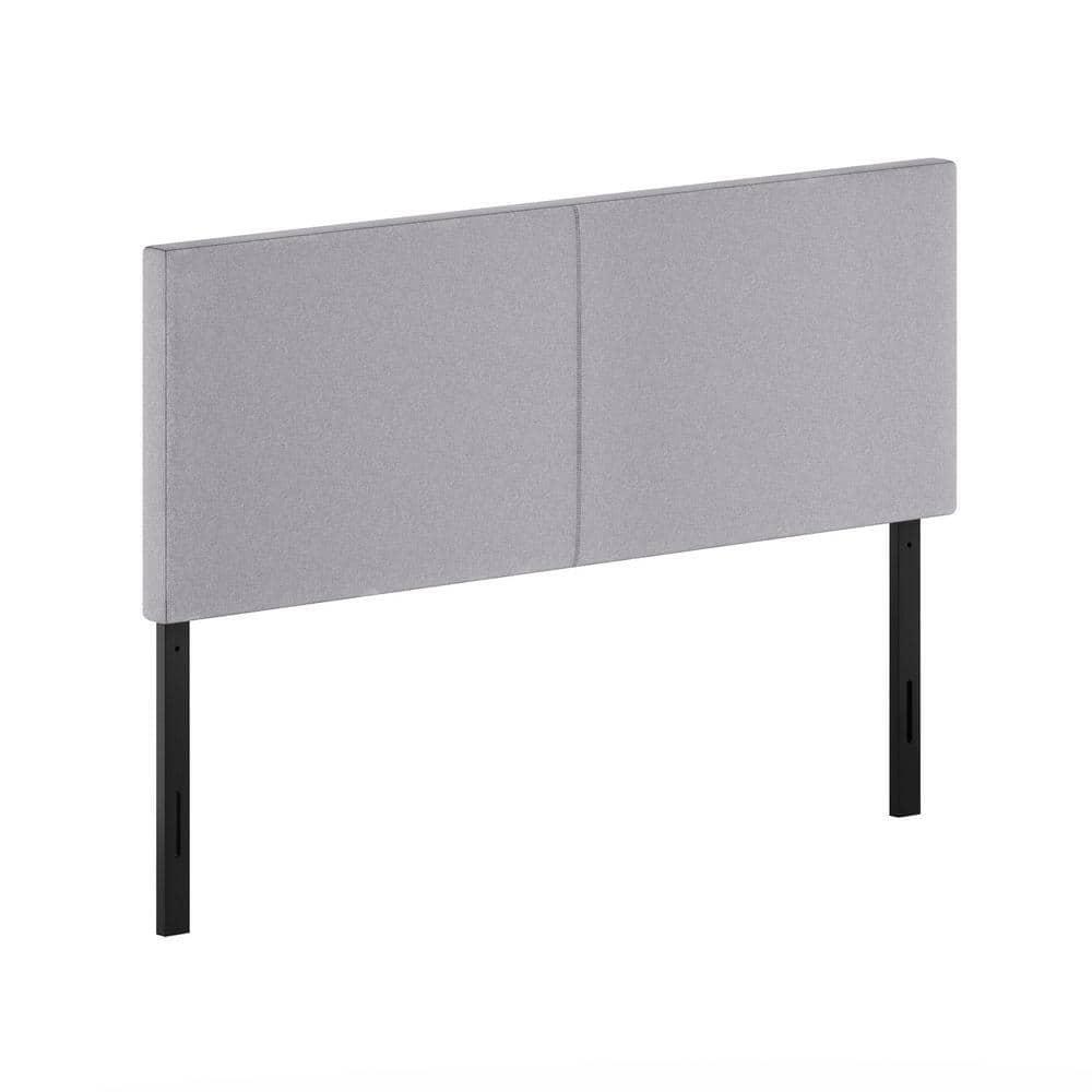 Furinno Headboard Queen Upholstered Polyester, Stylish Design, Glacier Gray-image