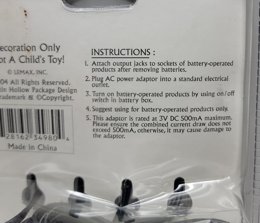 Pumpkin Hollow Lemax AC Power Adapter With 4 Output Jacks 3