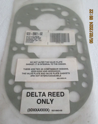 Emerson Copeland - 920-0981-02 - Gasket-Valve Plate