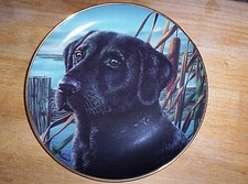 Retired Limited Edition Franklin Mint Black Labrador Plate MAN'S BEST FRIEND