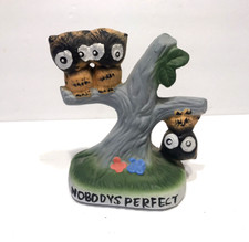 Vintage Ceramic ''Nobody's Perfect'' Retro Owls in Tree Spencer's gifts 1977
