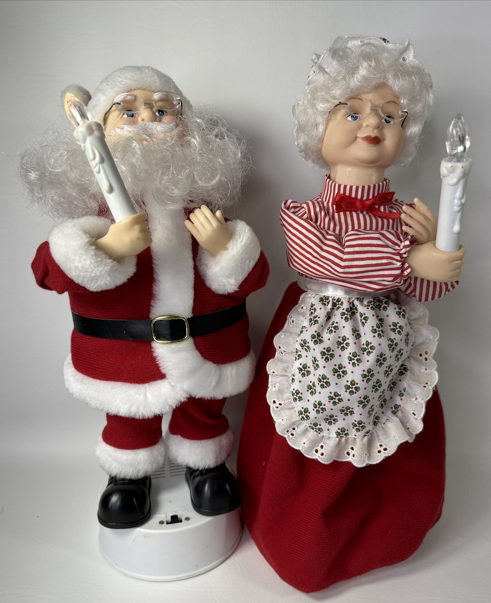 Vintage Wal-Mart 1996 Holiday Time 14” Animated Mr. And Mrs Clause
