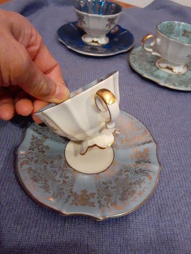 3 Set Alka Bavaria Germany Demitasse 22k Footed Cup& Saucers - Picture 13 of 15