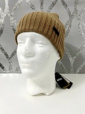 Genuine HUGO BOSS MEN FATI BEANIE HAT BROWN
